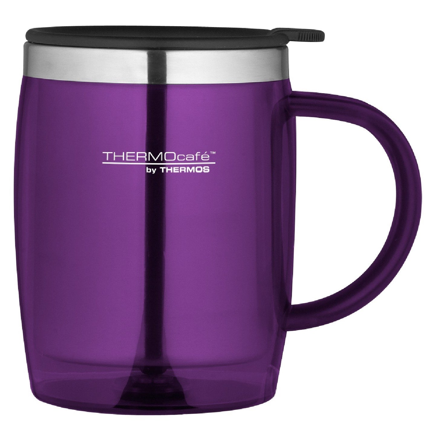 Thermos Translucent Desk Mug, Stainless Steel, Blue, S (Pack of 1), 450 ml