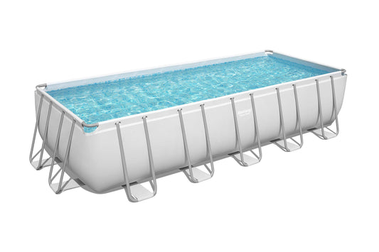 Bestway Power Steel 21' x 9' x 52" Rectangular Pool Set, Multicolor