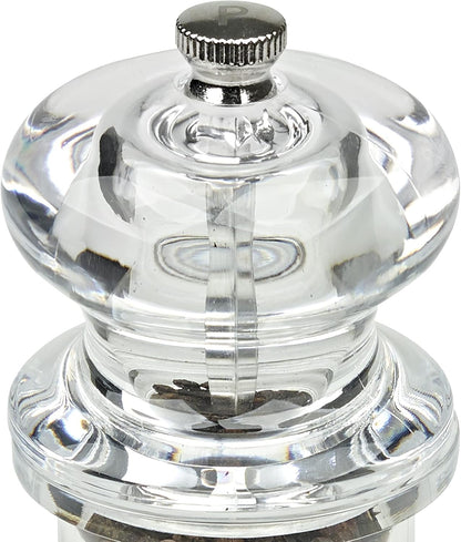Cole & Mason 505 Clear Salt and Pepper Mills, Adjustable Grind Precision+ Mechanism, Acrylic, 140 mm, Gift Set, Includes 2 x Salt and Pepper Grinders