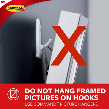 Command MR13-SS-ES Large Modern Metal Hook with 1 Hook/2 Strips