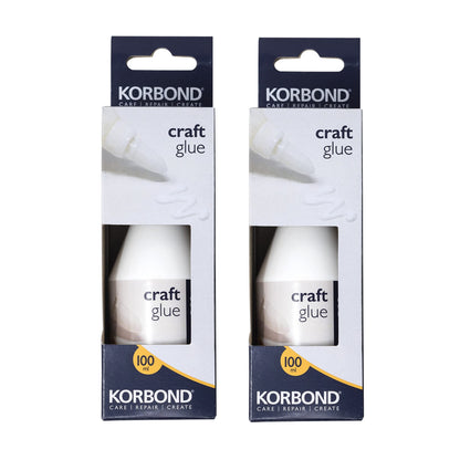 KORBOND Craft Craft Glue – 100ml – Water Based & Non-Toxic - Fast Setting & Clear Drying Textile Adhesive