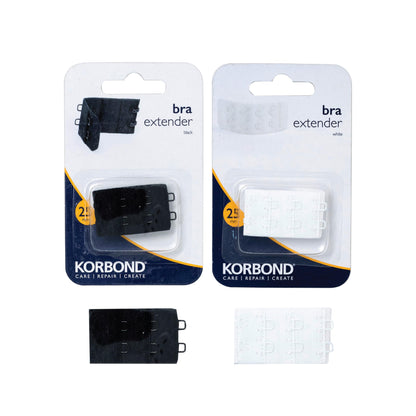 Korbond Double Hook Bra Extender – x 1 50mm Black Bra Extender – Machine Washable – Increase Bra Size By Up To 8cm – Comfort Fit