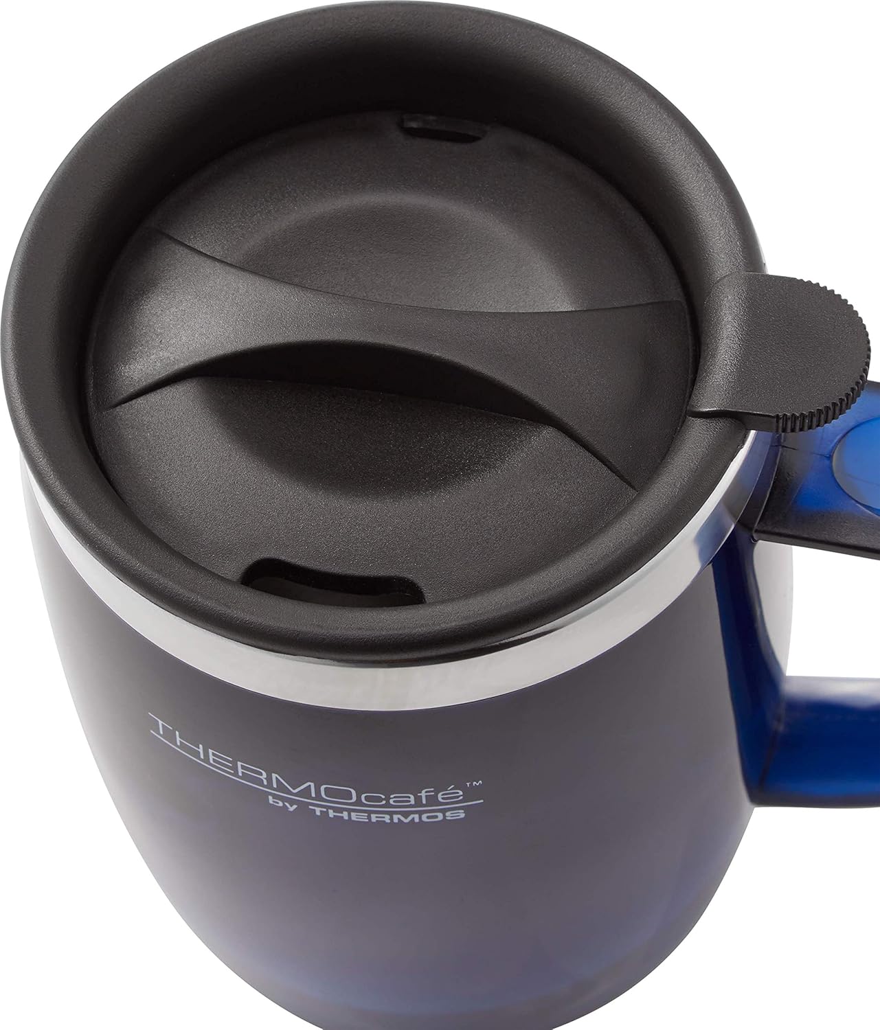 Thermos Translucent Desk Mug, Stainless Steel, Blue, S (Pack of 1), 450 ml