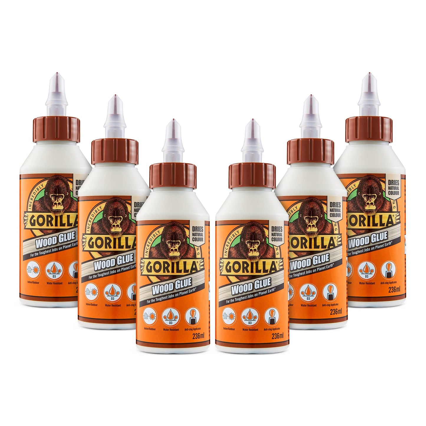 Gorilla 5044361 Wood Glue 1L (4 Pack)