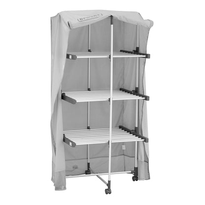 BLACK+DECKER 63099 3-Tier Heated Clothes Airer Aluminium, Cool Grey, 140cm x 73cm x 68cm