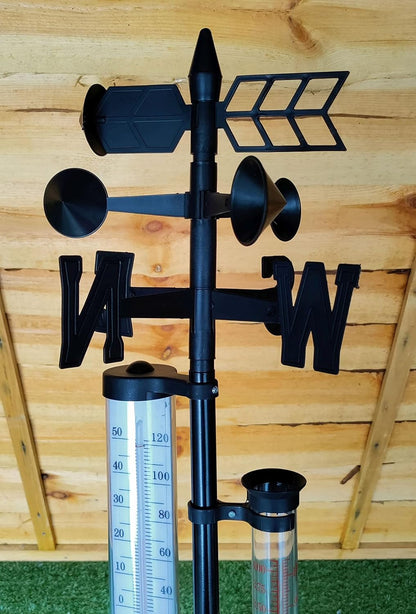 SupaGarden Outdoor Weather Station/Thermometer - Weather Vane and Rain Collector