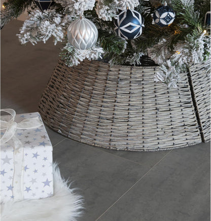 Tree Base Ring: Grey Willow - Christmas Tree Base Cover - Diameter 28 cm